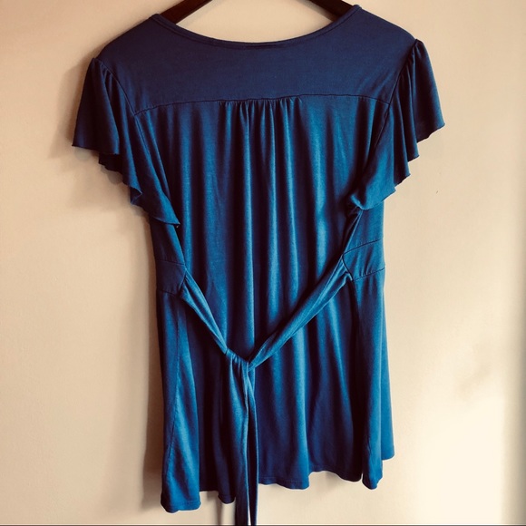 ⚡️Royal Blue Waist Tie Top - Picture 3 of 5